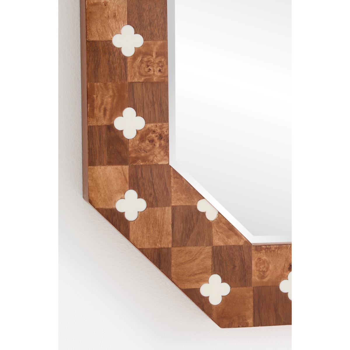 Leigh Burl Wood Inlay Wall Mirror – image 2