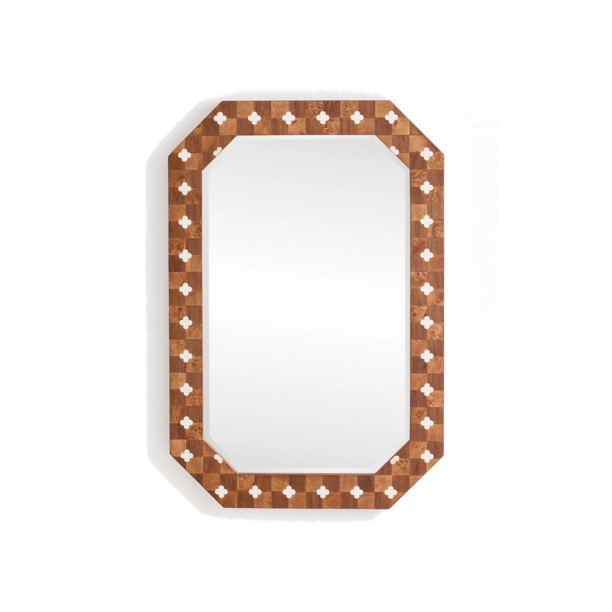 Leigh Burl Wood Inlay Wall Mirror – image 1