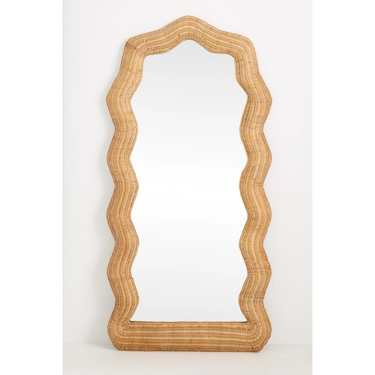 Maxine Rattan Scalloped Floor Mirror – image 2