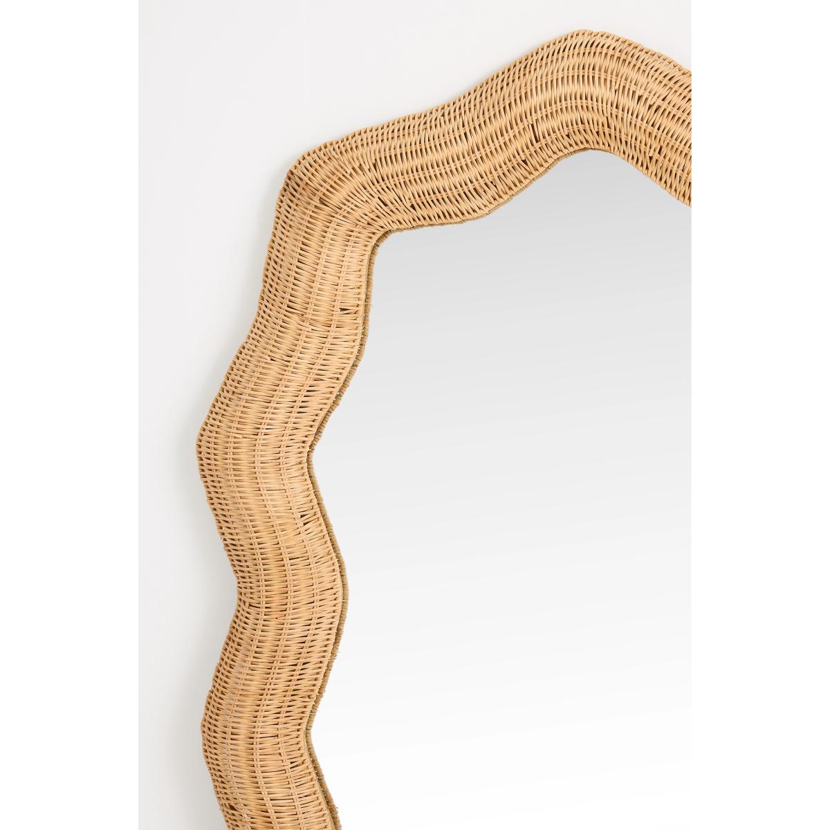 Maxine Rattan Scalloped Floor Mirror – image 3