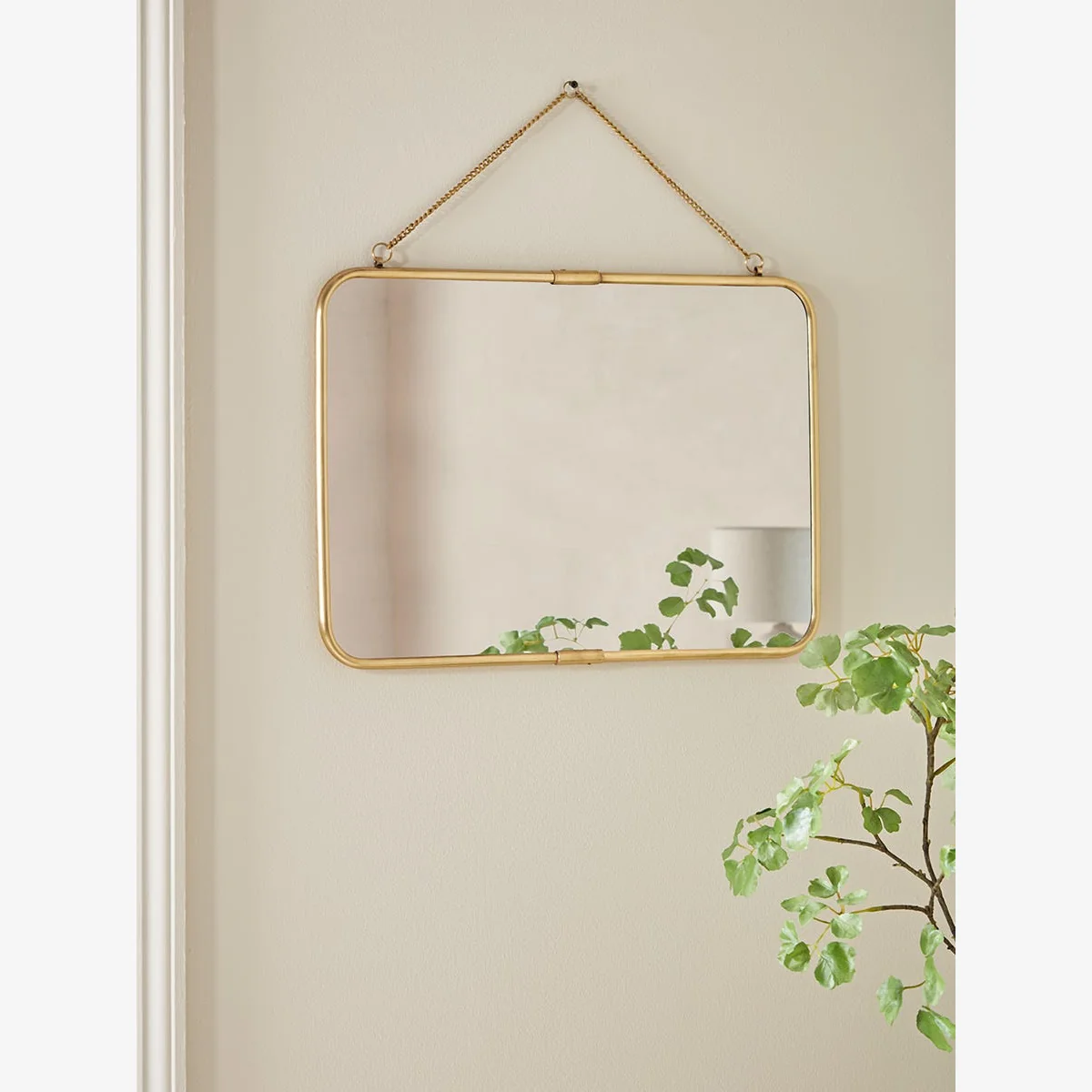French Hanging Mirror - Antique Brass – image 1