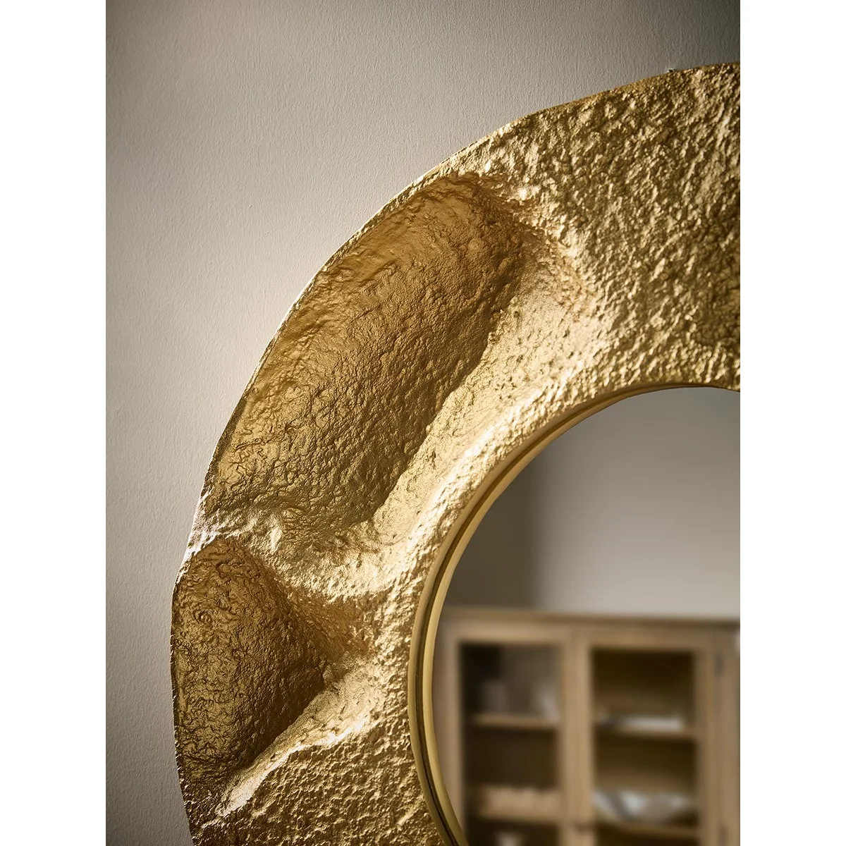 Round Textured Brass Mirror – image 2
