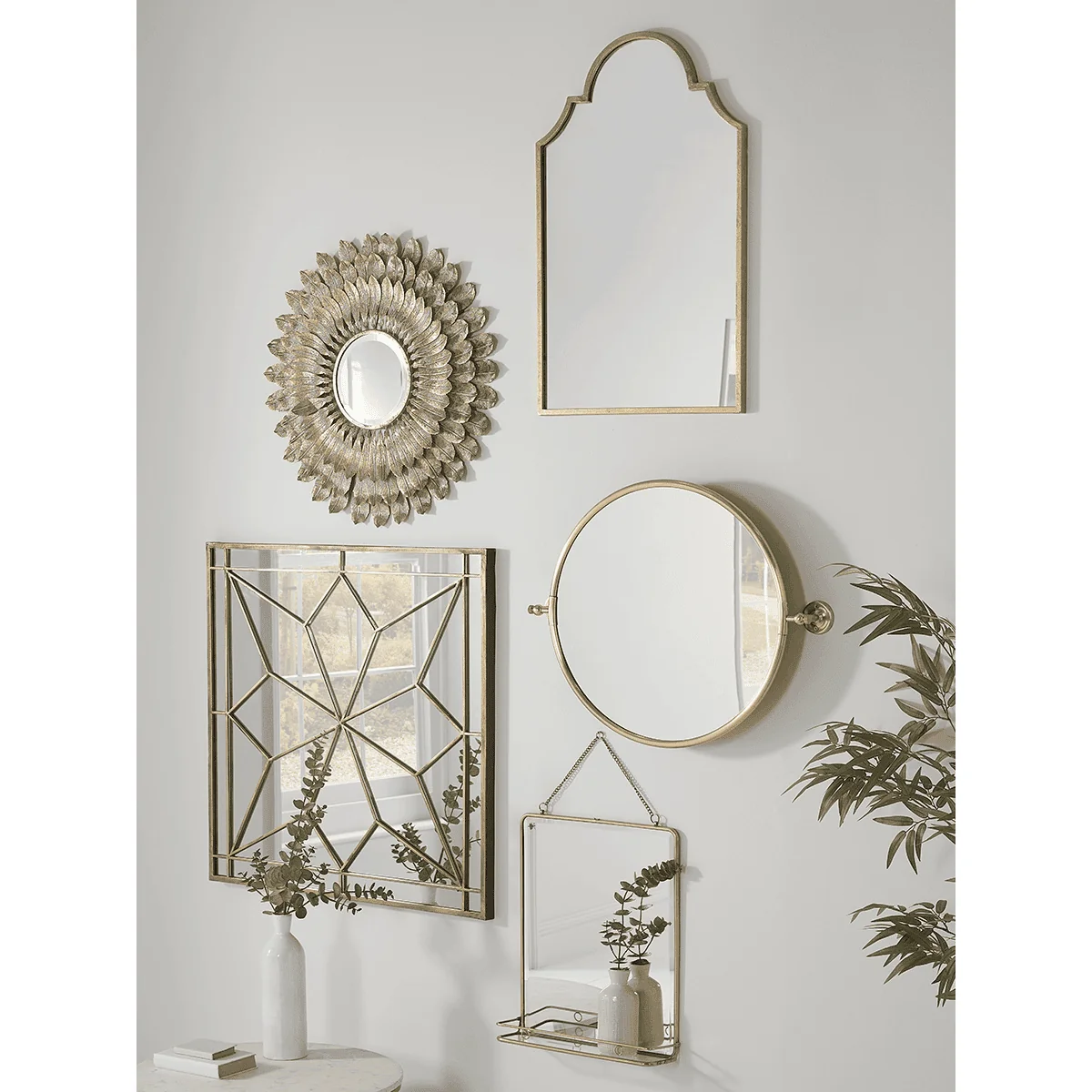Antique Brass French Folding Mirror - Large – image 5