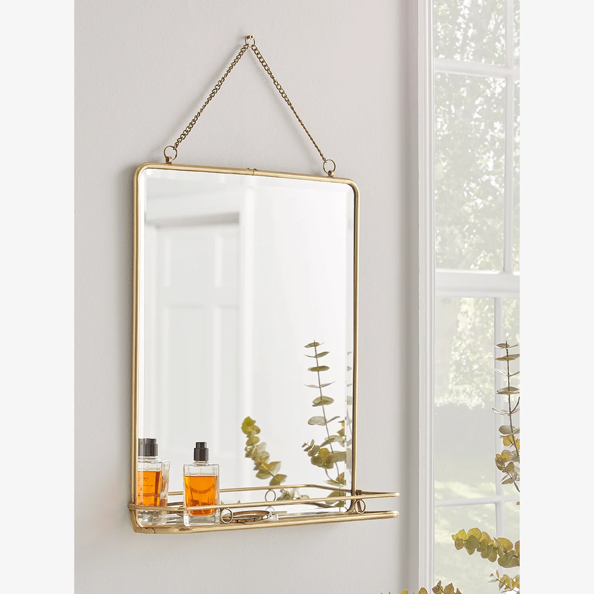 Antique Brass French Folding Mirror - Large – image 1
