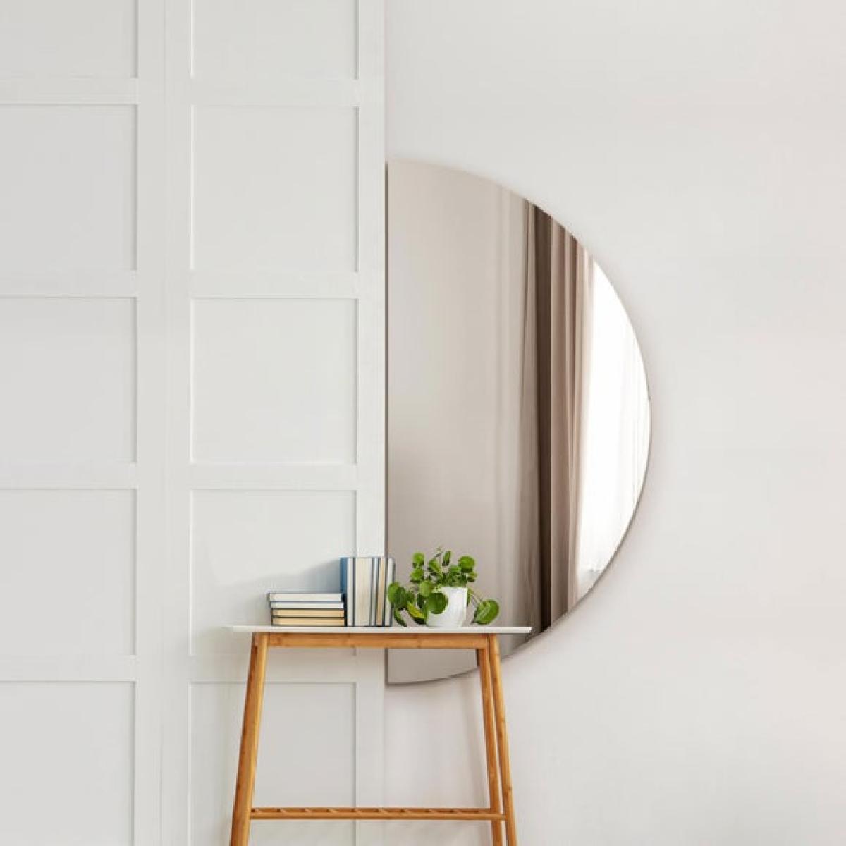 Lunae Frameless Half Circle Wall Mirror – image 1