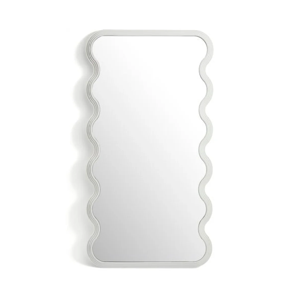 Ribbed Wavy Full Length Leaner Mirror White – image 3