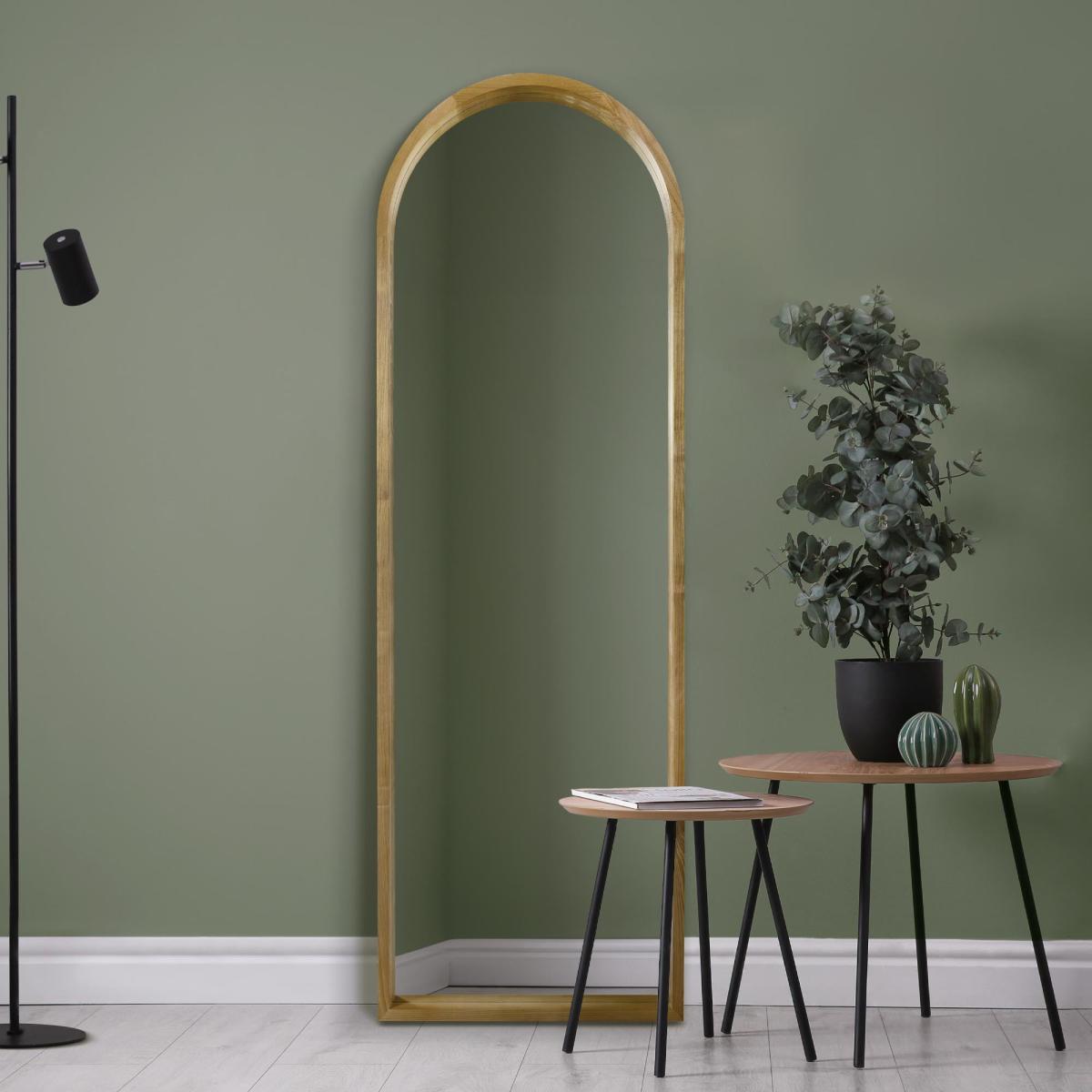 Naturalis Solid Oak Arched Wall Mirror Natural – image 1