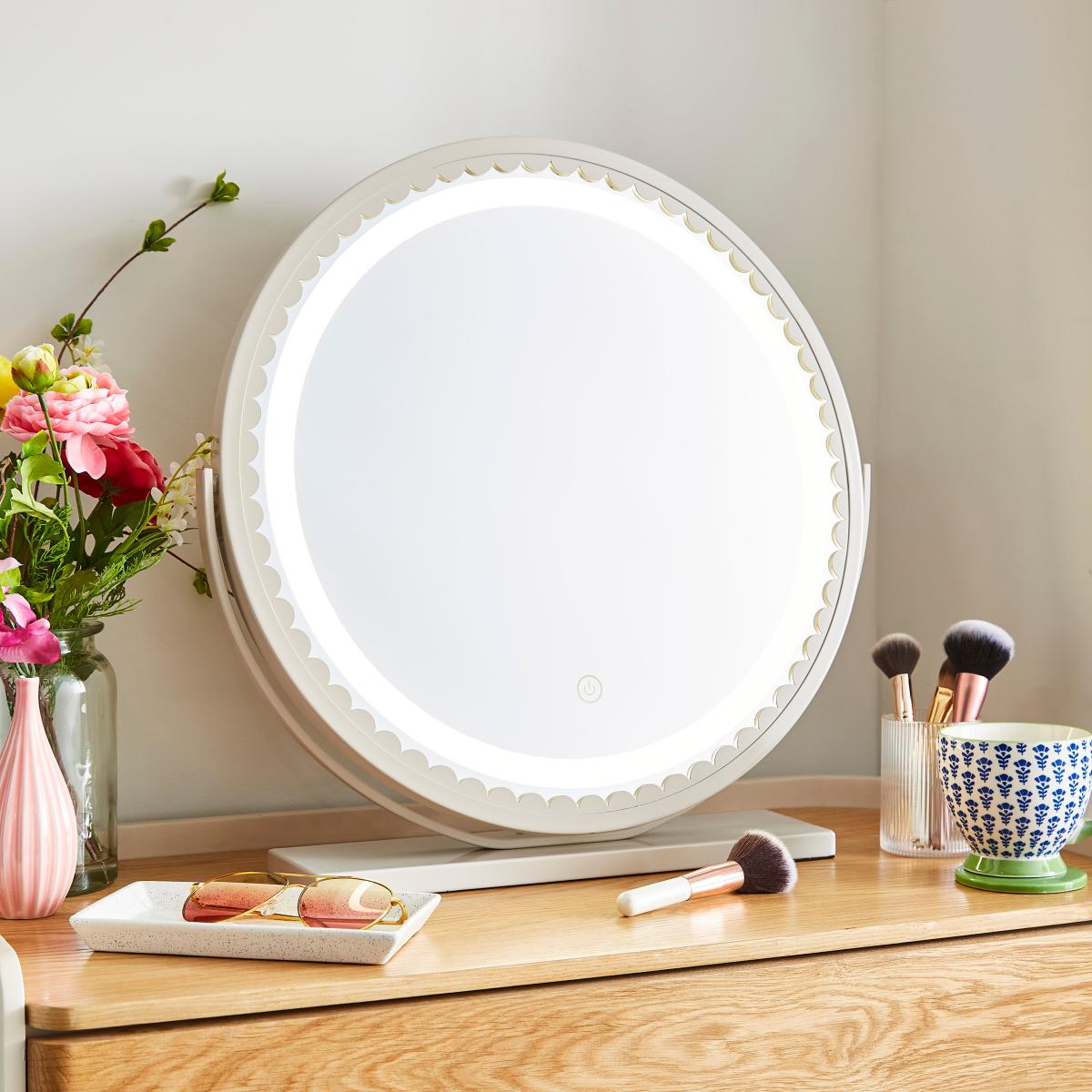 Remi Touch Dimmable Light Up Dressing Table Mirror White – image 2