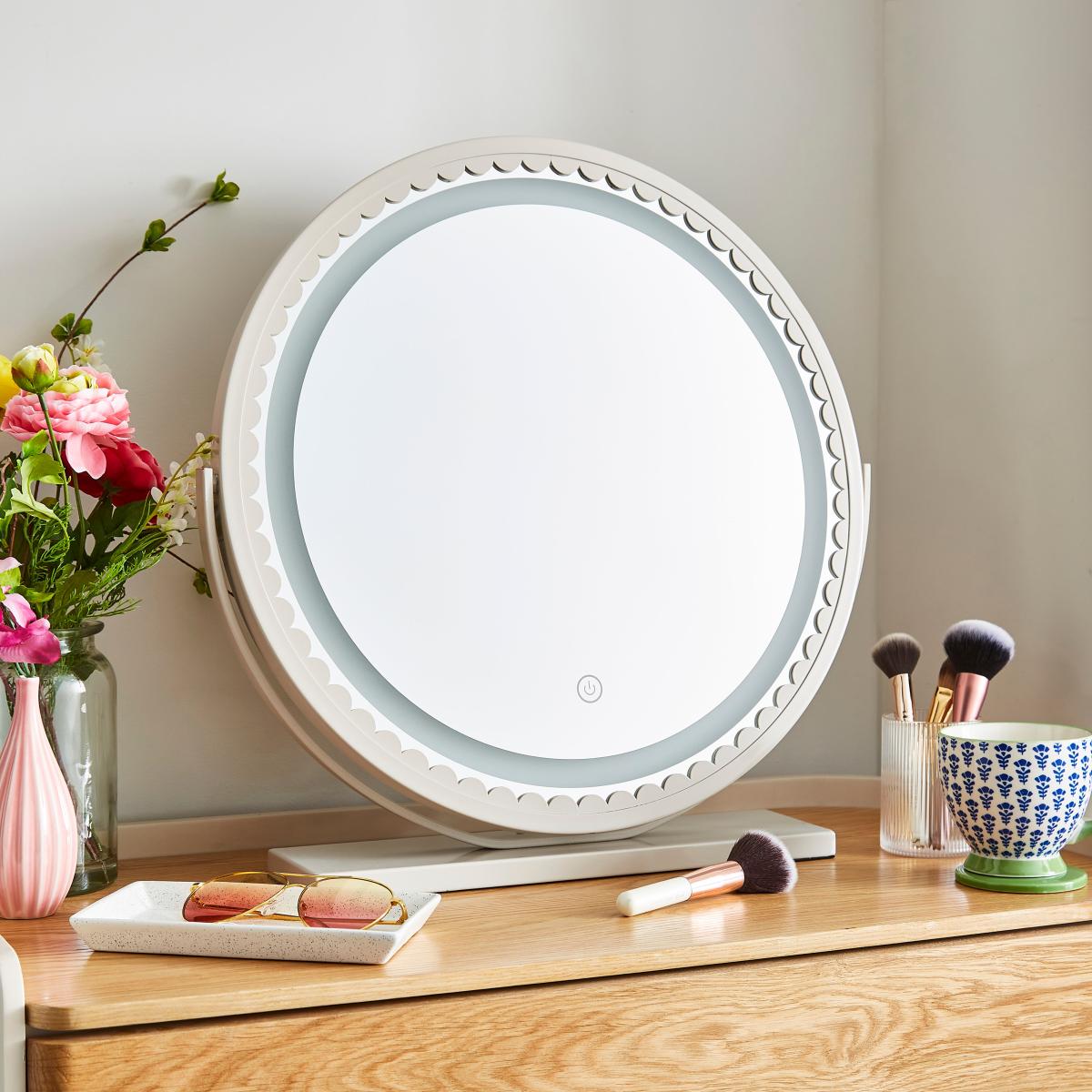 Remi Touch Dimmable Light Up Dressing Table Mirror White – image 3