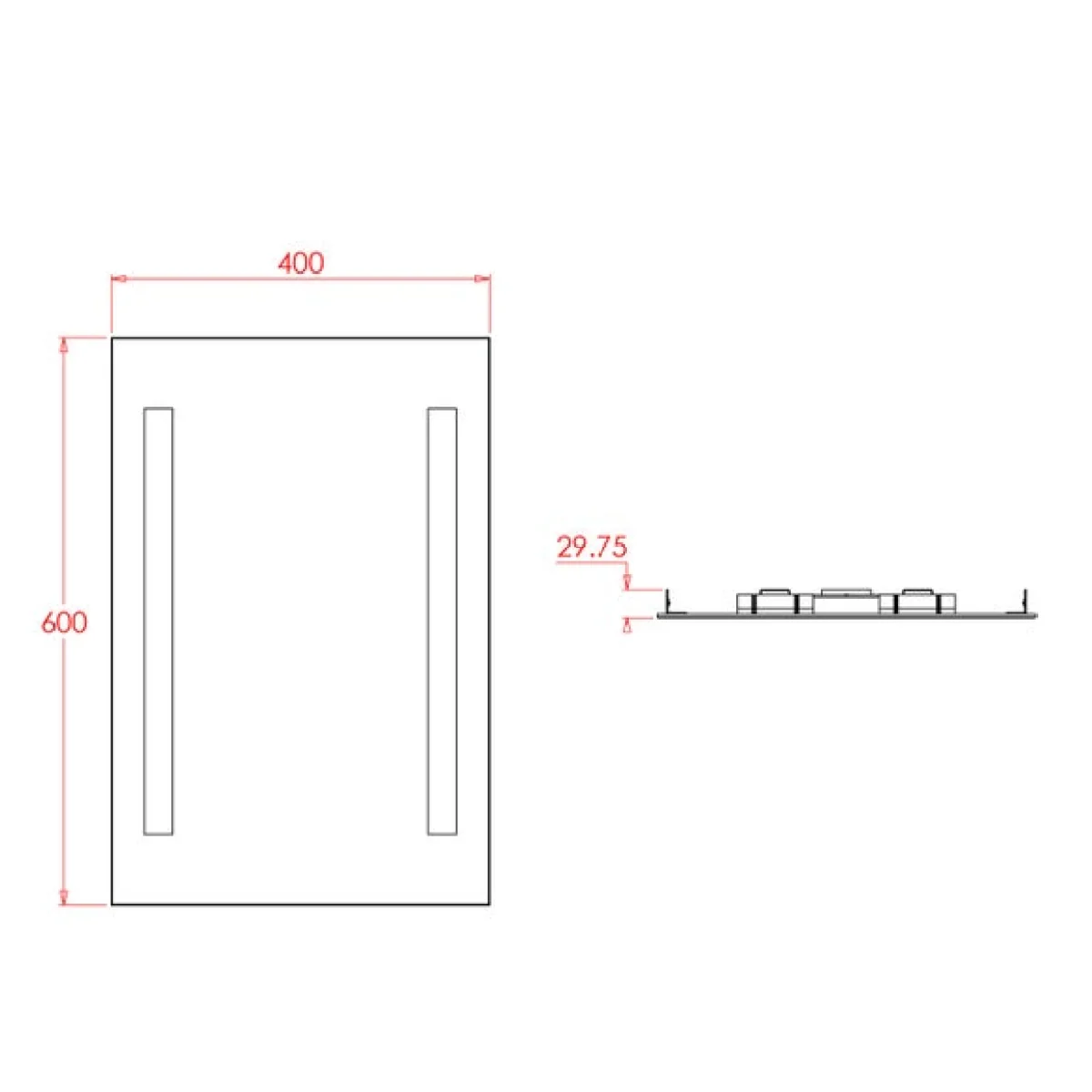 Thorton Battery Operated Light-Up Mirror, 40x60cm Clear – image 5