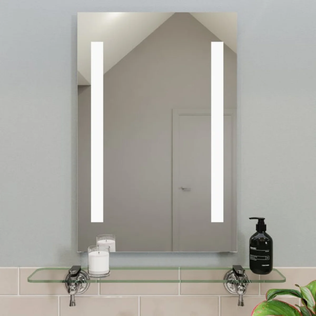 Thorton Battery Operated Light-Up Mirror, 40x60cm Clear – image 1