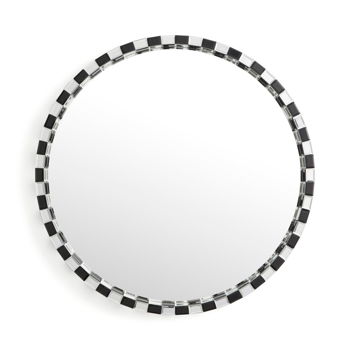 Monochrome Mosaic Edge Round Wall Mirror – image 3