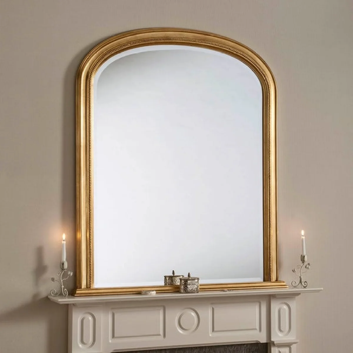 Yearn Beaded Mantle Mirror Gold Effect Gold