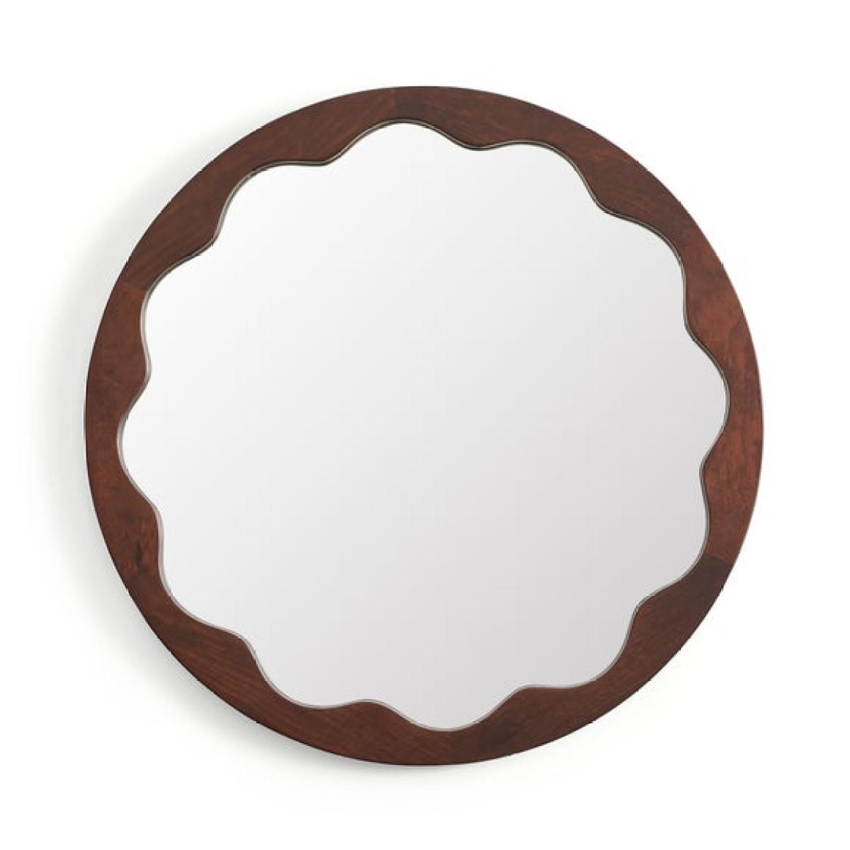 Penelope Round Fluted Wooden Wall Mirror – image 3