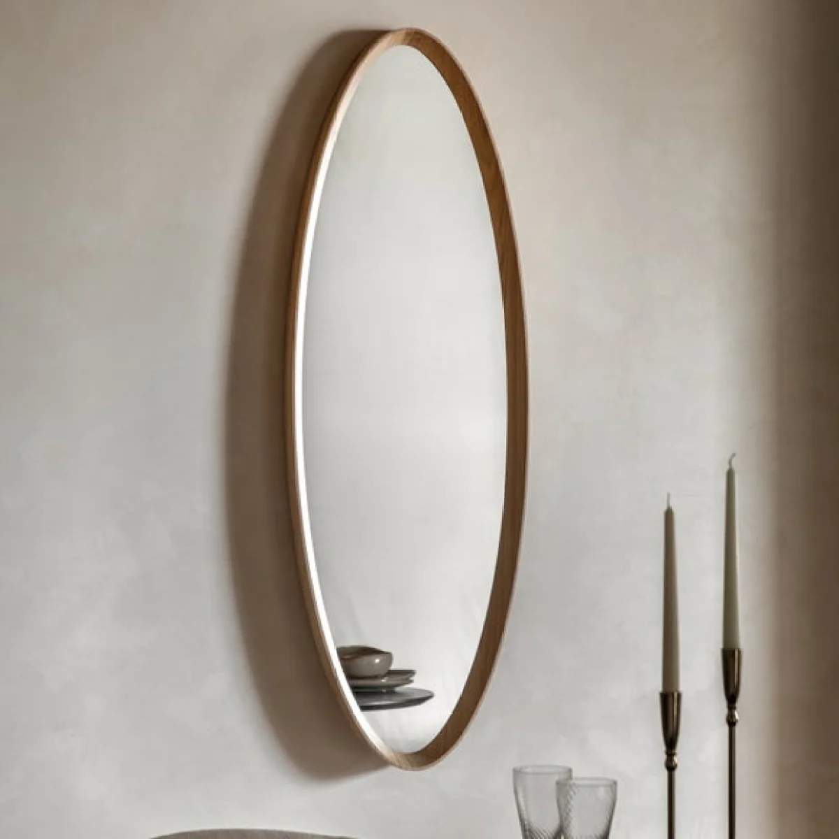 Cedar and Sage Haven Elipse Wall Mirror – image 1