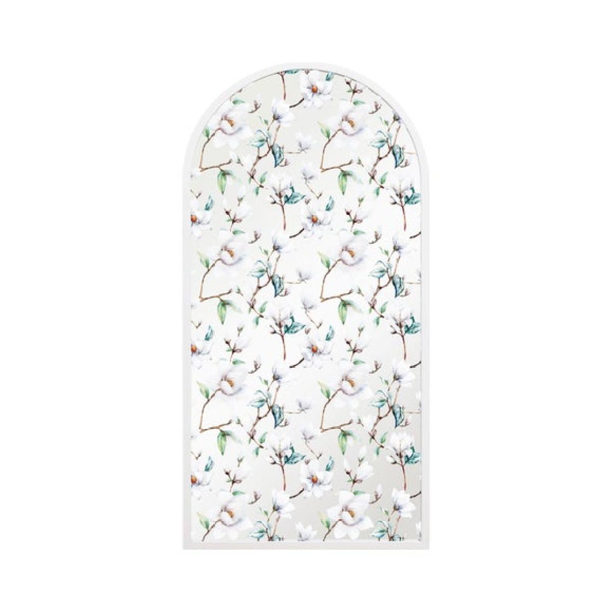 Typis Arched White Floral Wall Mirror – image 2