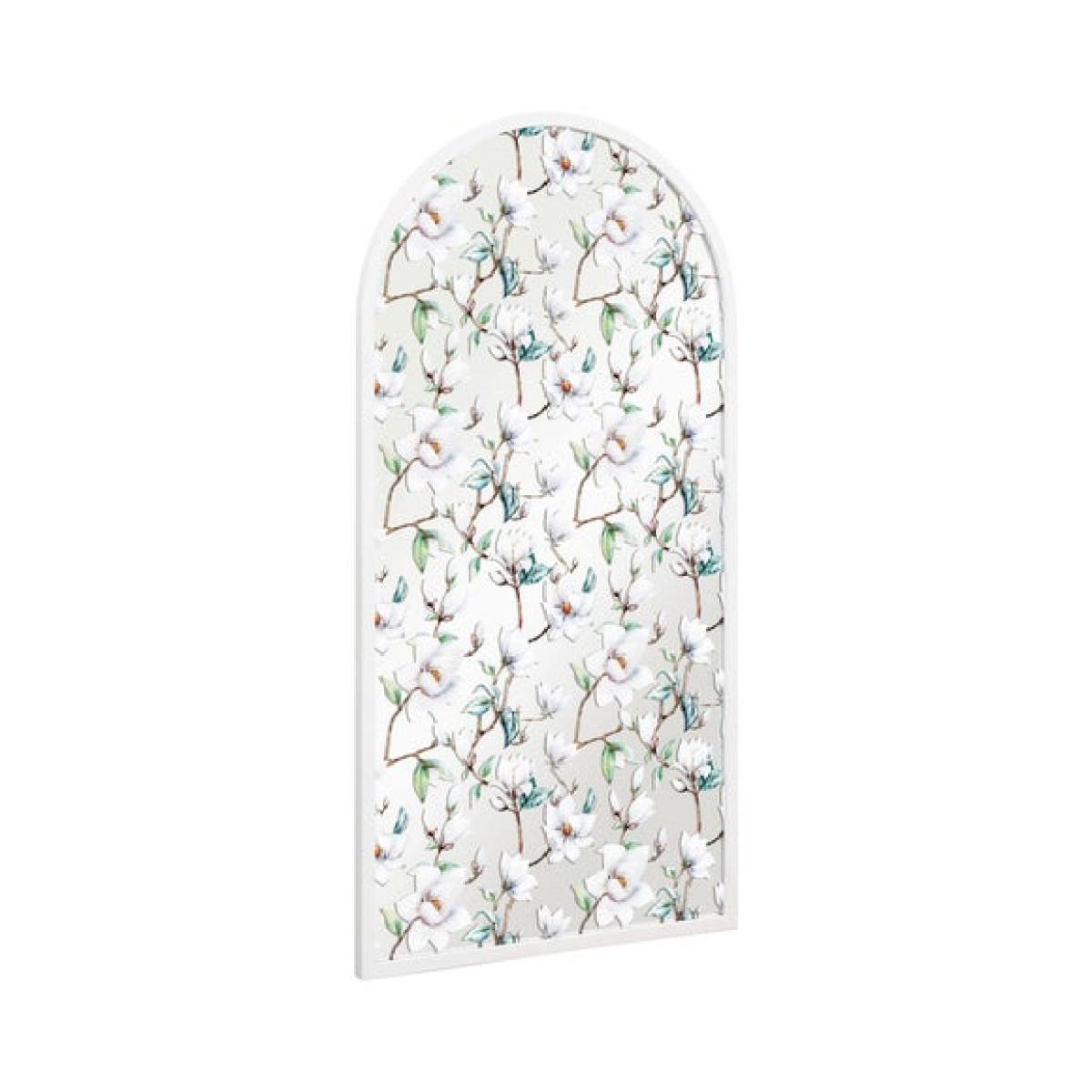 Typis Arched White Floral Wall Mirror – image 3