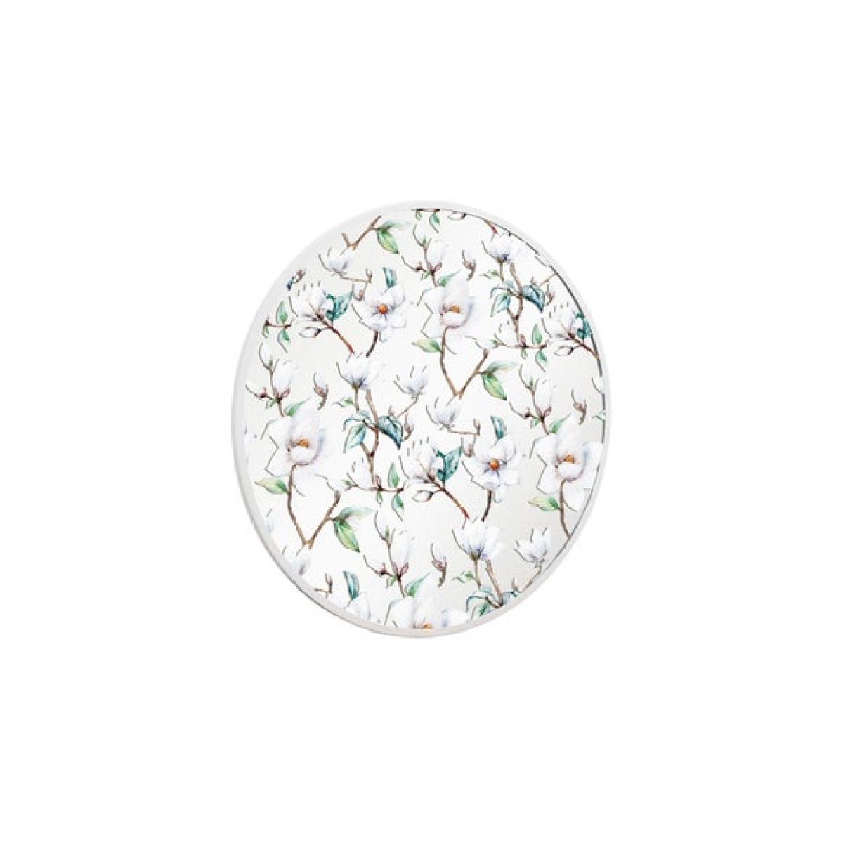 Typis Round White Floral Wall Mirror – image 3