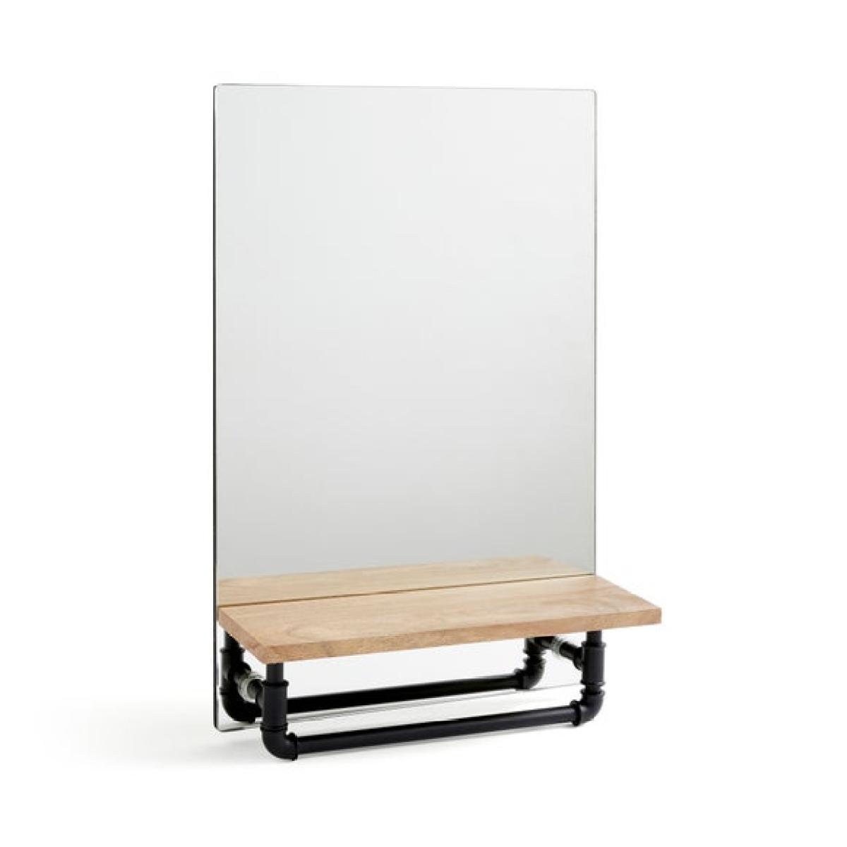 Cromford Rectangle Wall Mirror with Wooden Shelf – image 3