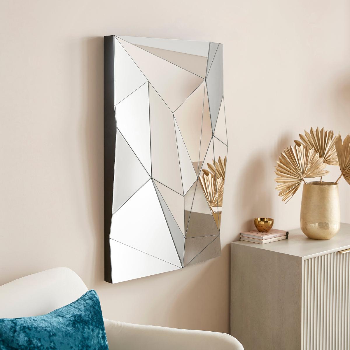 Chelsea Rectangle 3D Geometric Wall Mirror – image 2