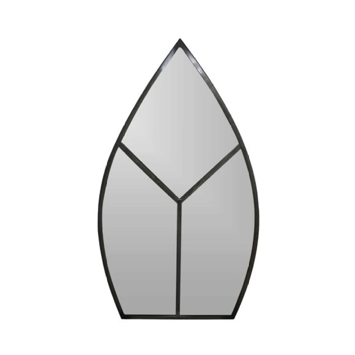 Archway Outdoor Leaf-Shaped Mirror, 90cm x 50cm Rust – image 4
