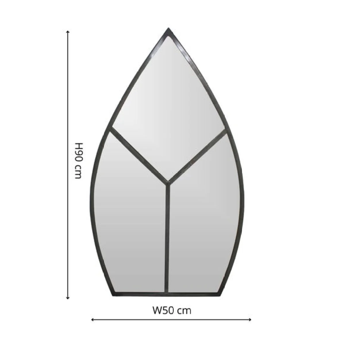 Archway Outdoor Leaf-Shaped Mirror, 90cm x 50cm Rust – image 5