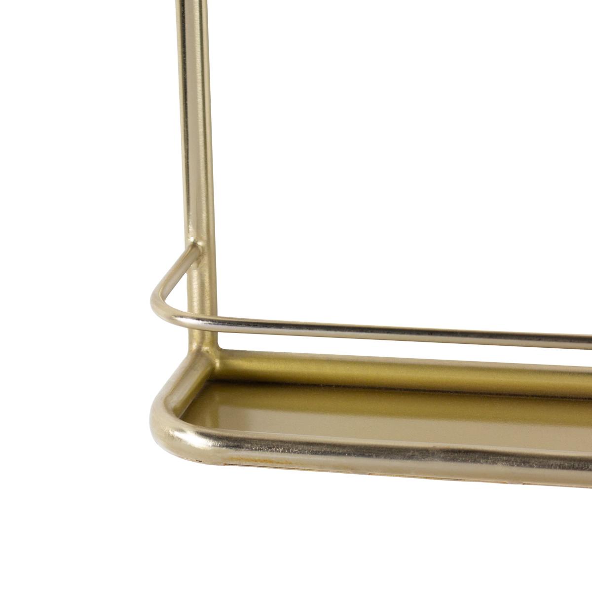 Ouko Round Brass Wall Mirror with Shelf – image 3