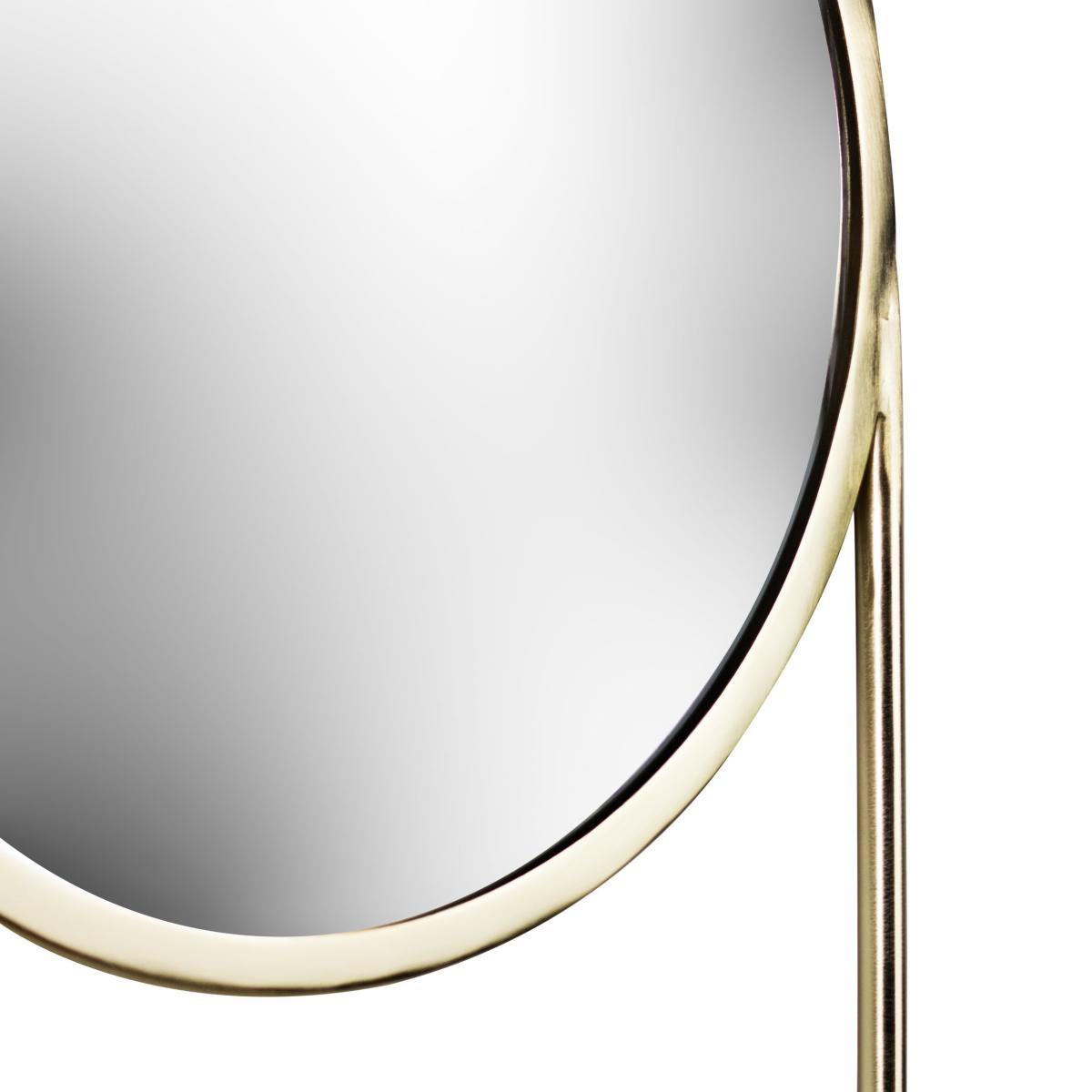 Ouko Round Brass Wall Mirror with Shelf – image 1