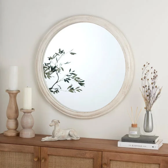 Churchgate Painted Oak Effect Round Wall Mirror – image 1