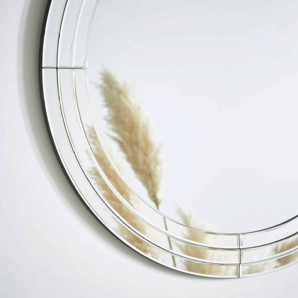 Triple Edge Round Mirror, 70cm Silver – image 2