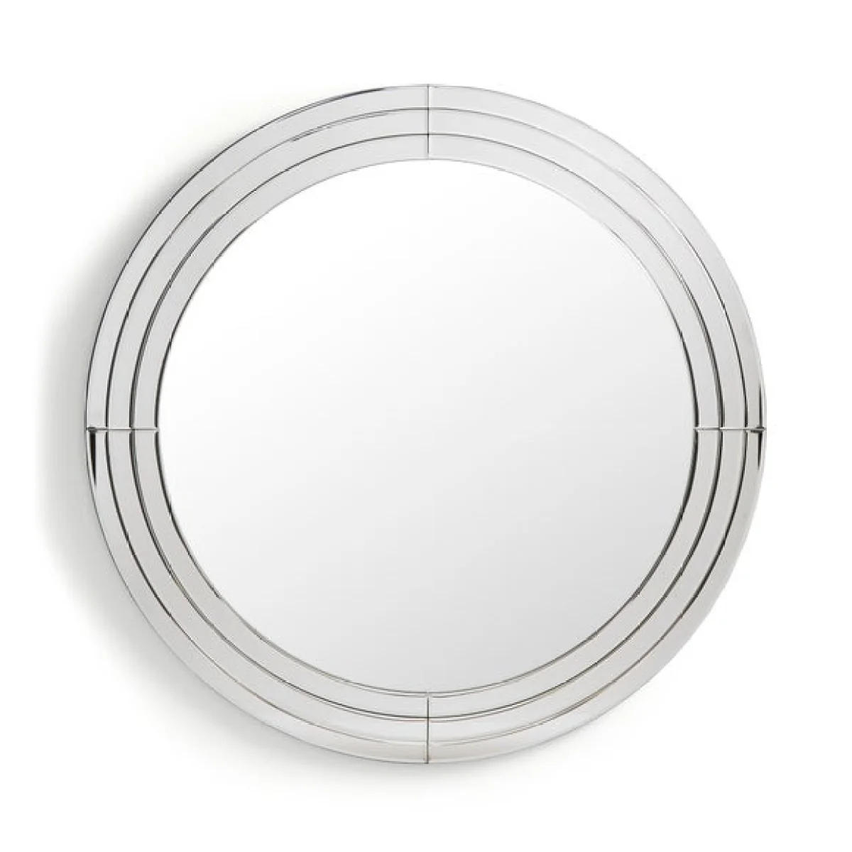 Triple Edge Round Mirror, 70cm Silver – image 3