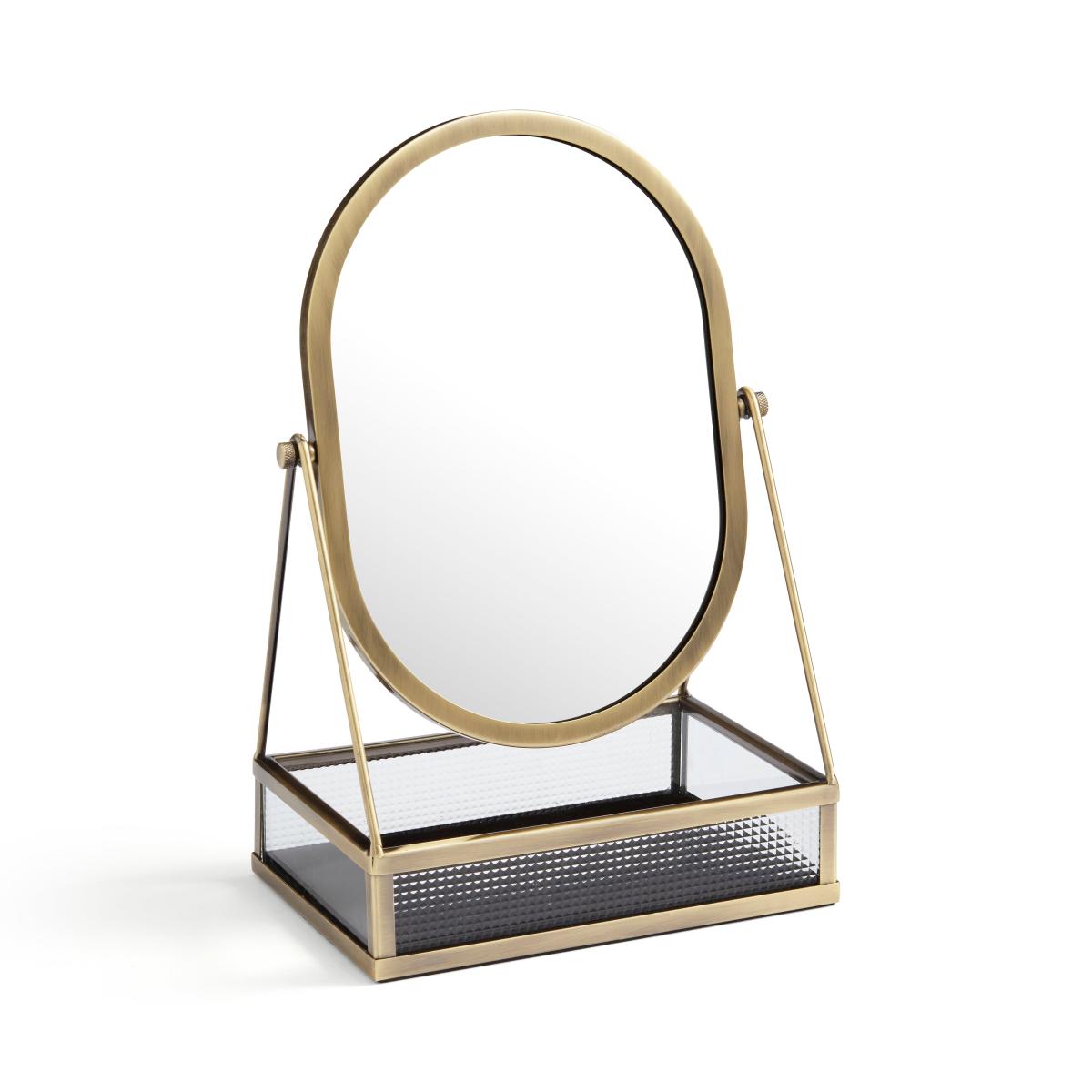 Industrial Gold Oval Dressing Table Mirror – image 3