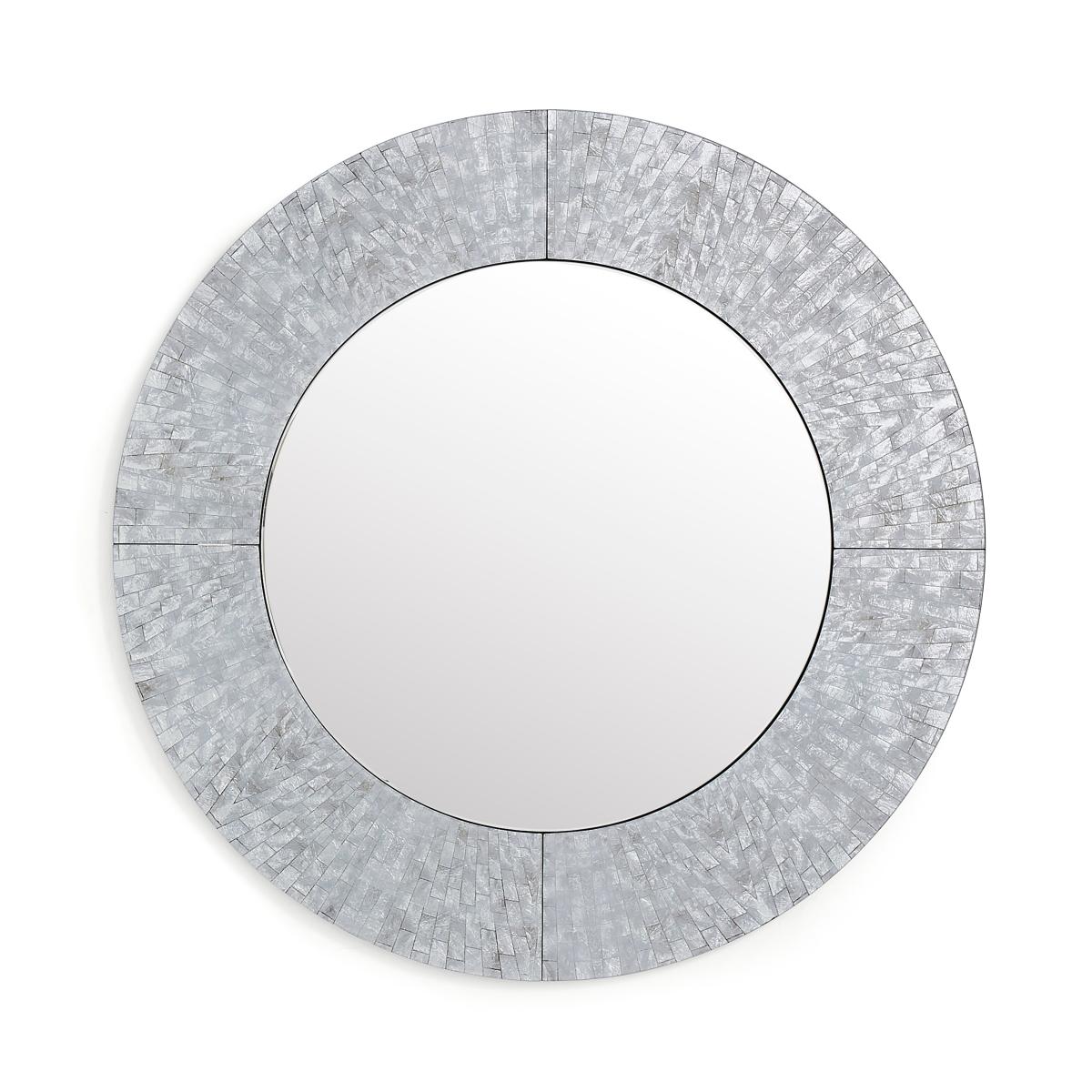 Luxe Tiled Round Wall Mirror Silver – image 3