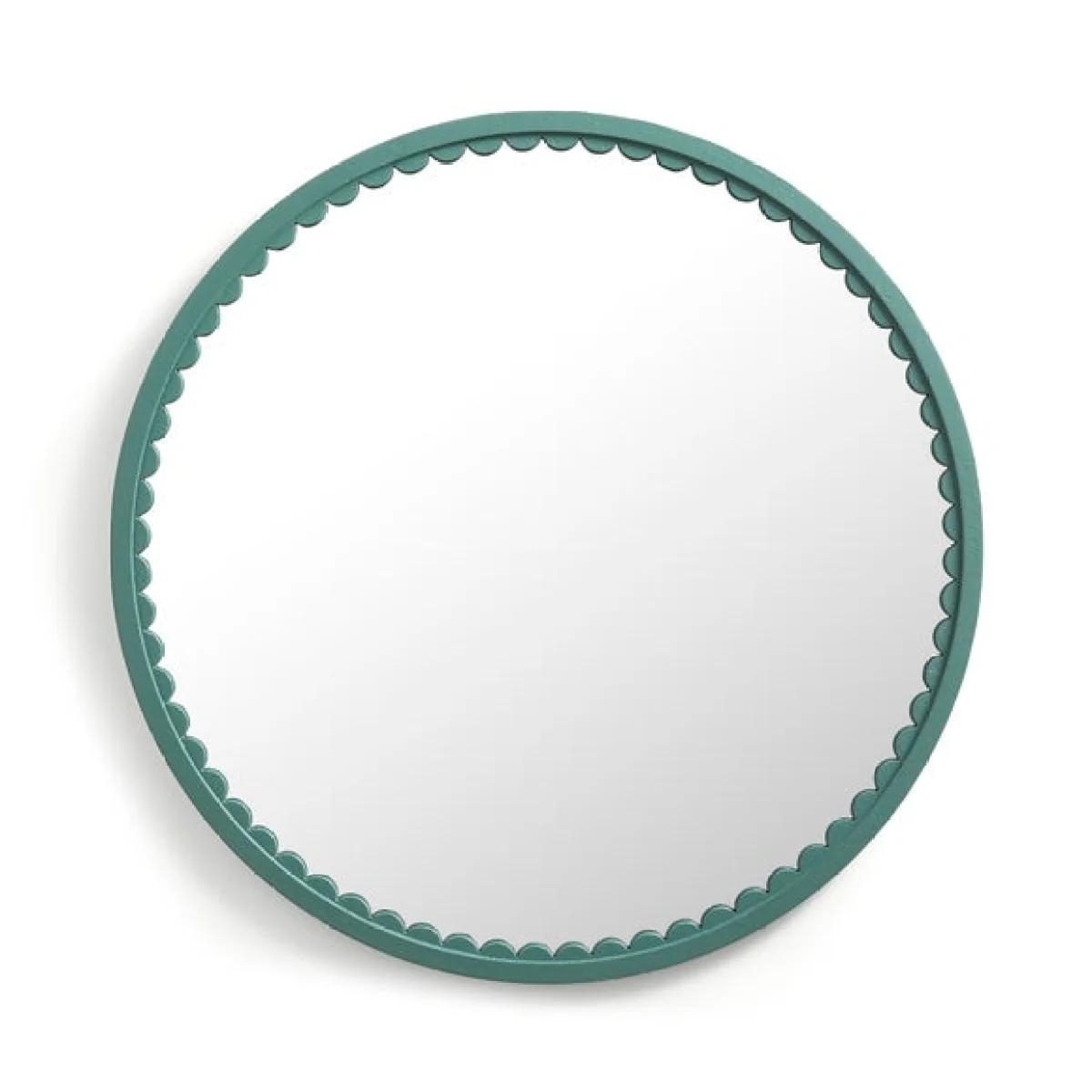 Scalloped Forest Green Mirror 70cm Green – image 3