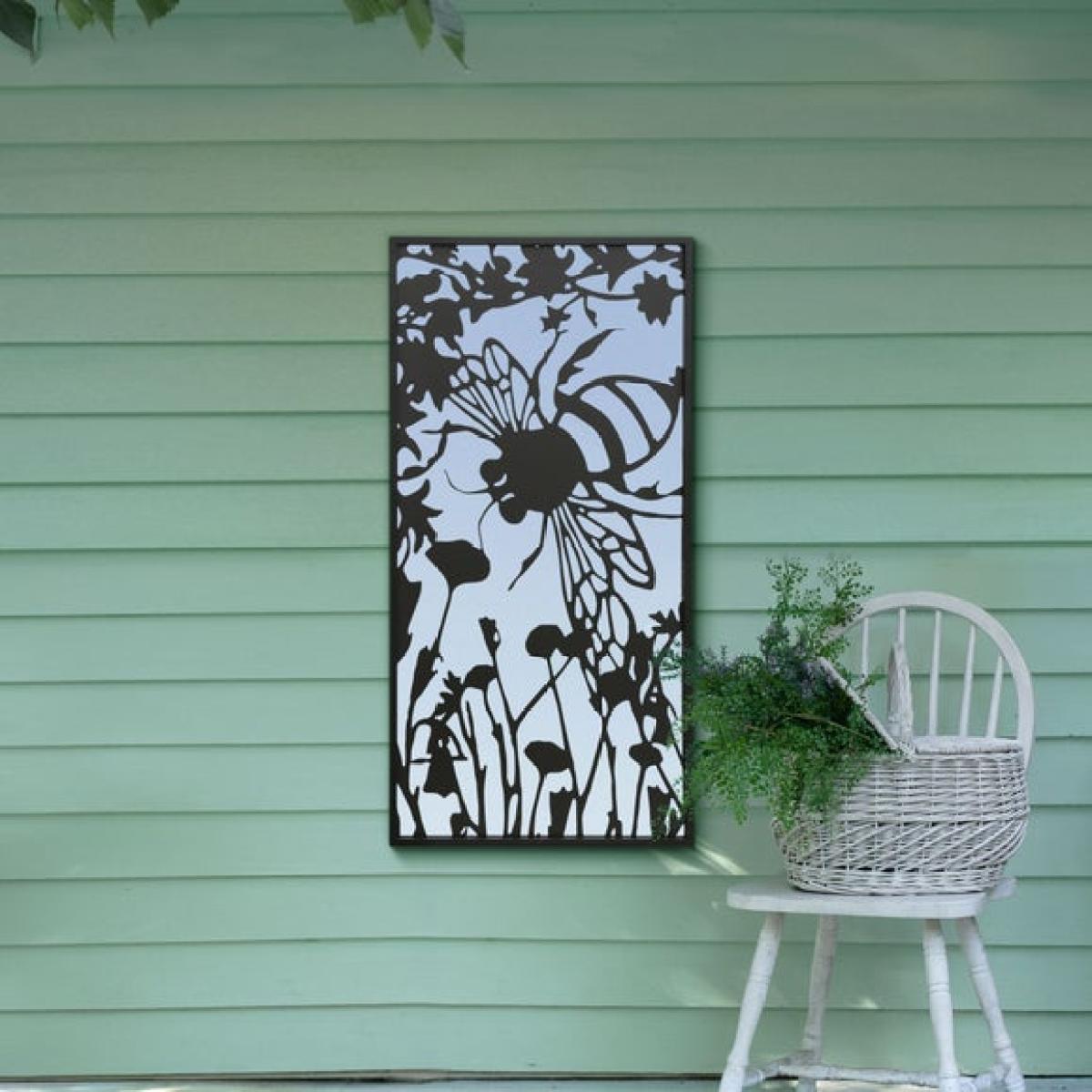 Kirkby Bumble Bee Silhouette Rectangle Indoor Outdoor Wall Mirror – image 2