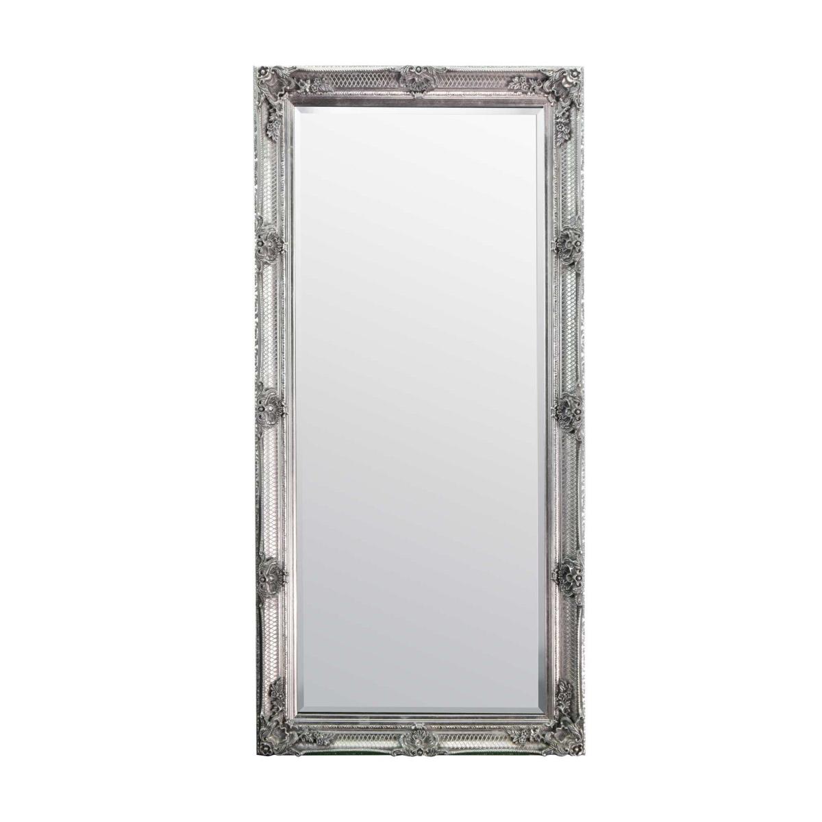 Davenport Ornate Flourish Rectangle Full Length Wall Mirror Silver – image 3