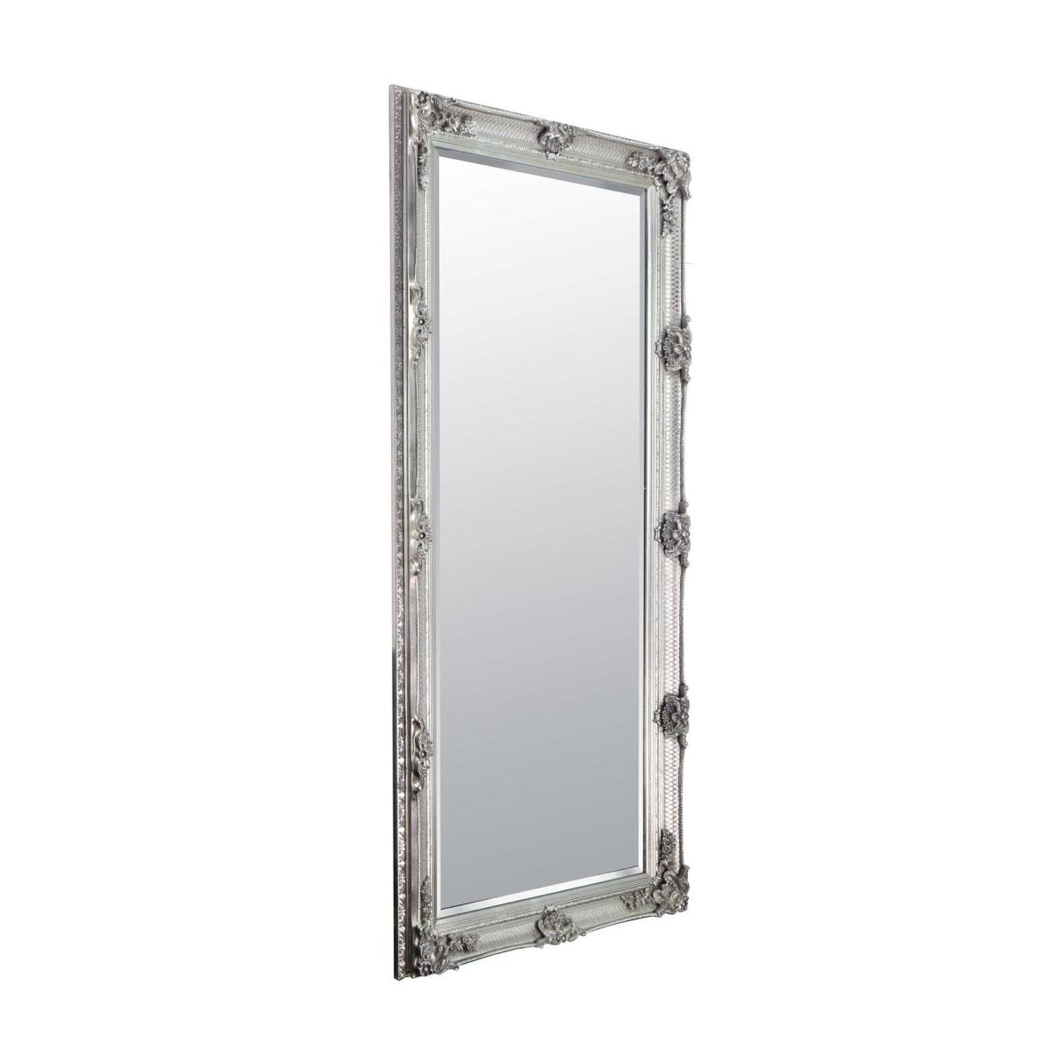 Davenport Ornate Flourish Rectangle Full Length Wall Mirror Silver – image 4