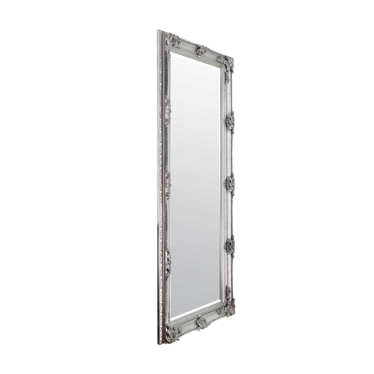 Davenport Ornate Flourish Rectangle Full Length Wall Mirror Silver – image 5