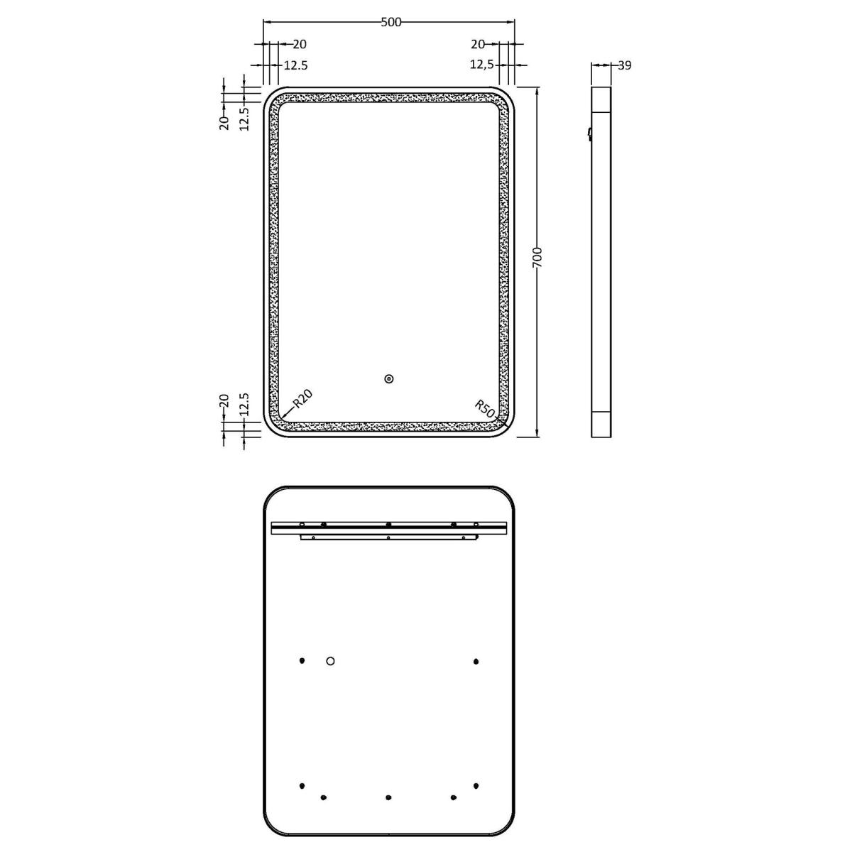 Rectangle Touch LED Framed Wall Mirror – image 4