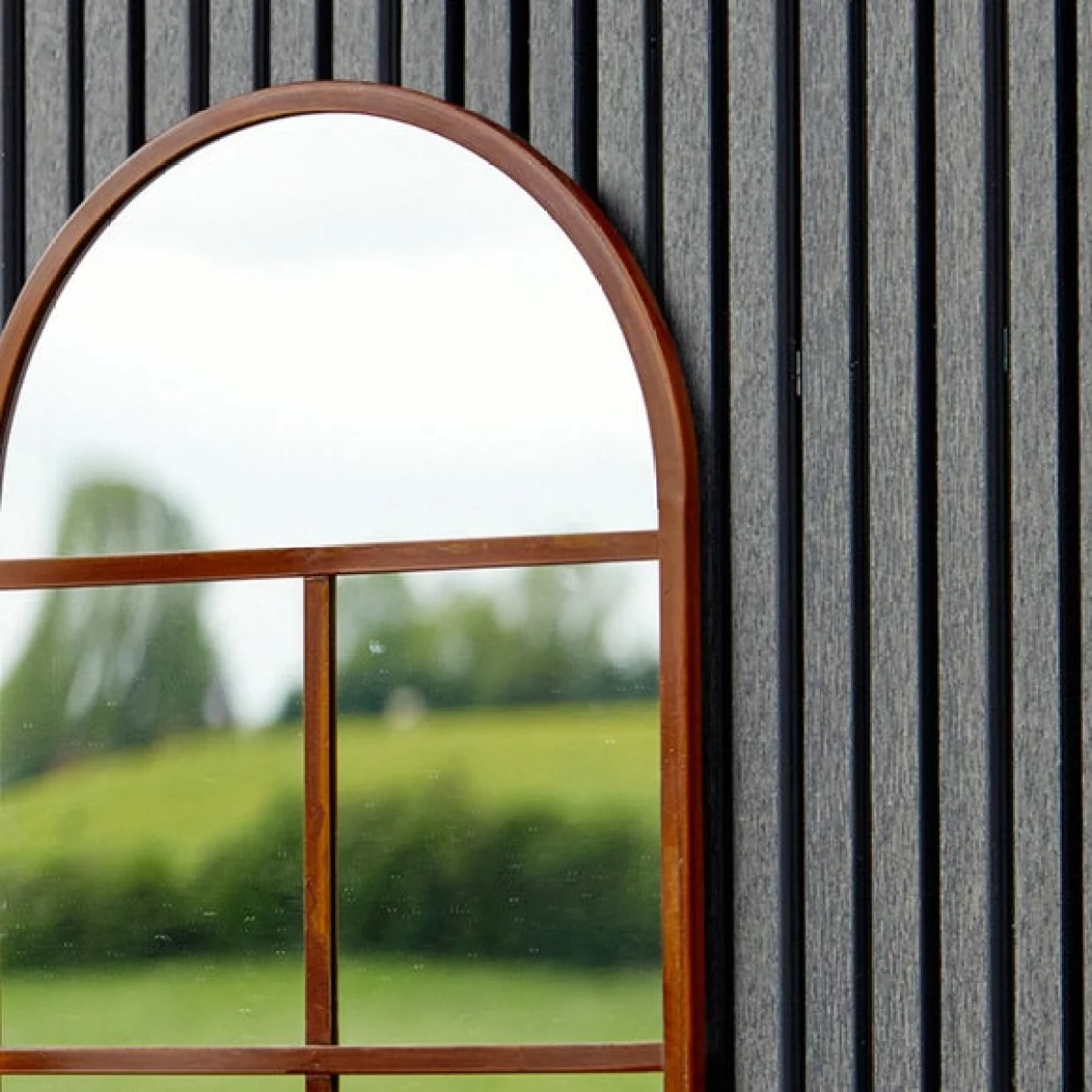 Archway Outdoor Mirror, 90cm x 50cm Rust – image 2