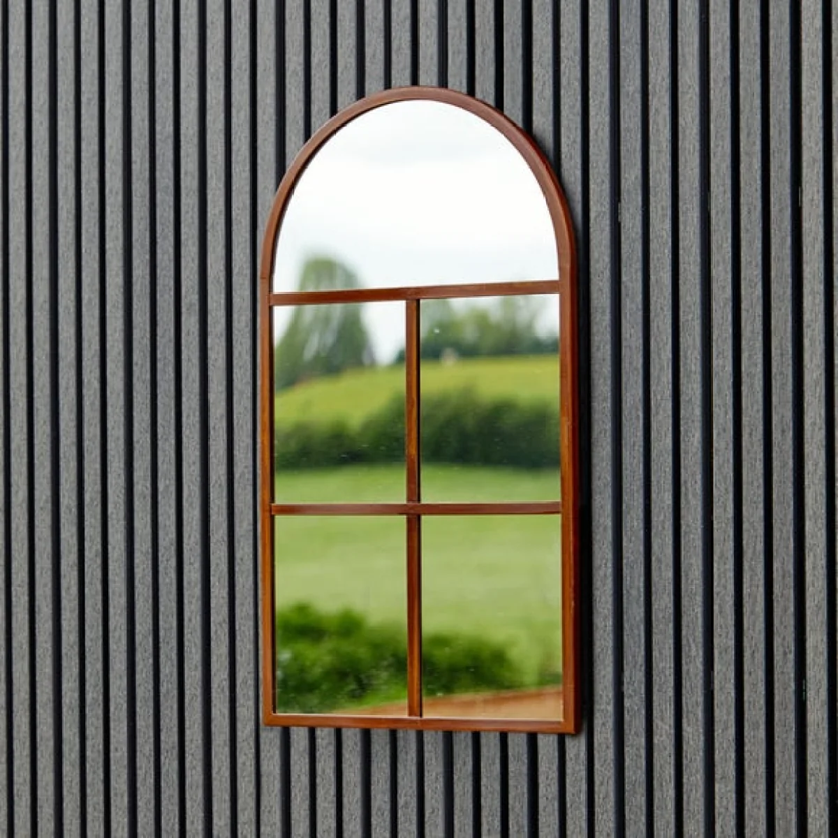 Archway Outdoor Mirror, 90cm x 50cm Rust – image 1