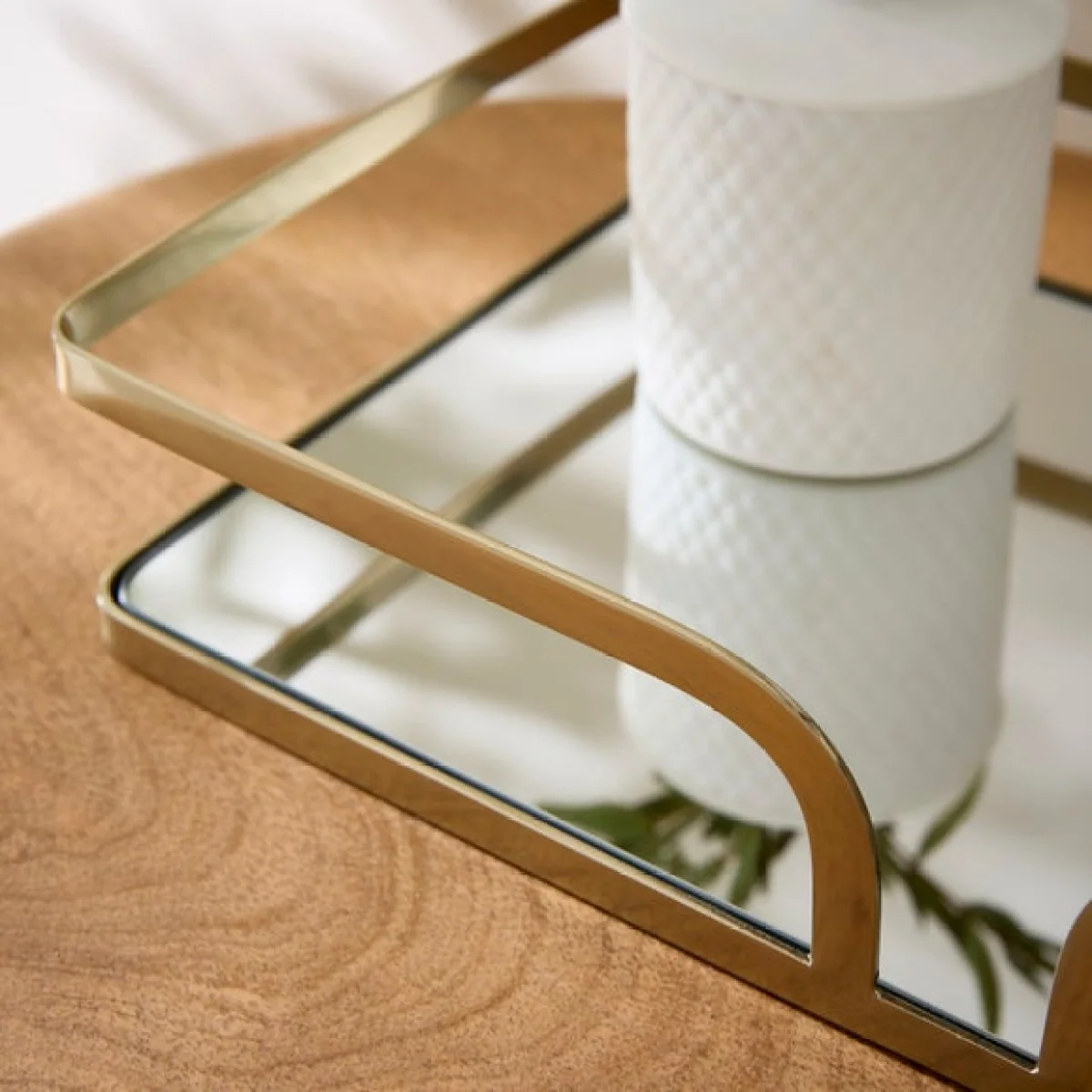 Gold Rectangular Mirrored Tray – image 2