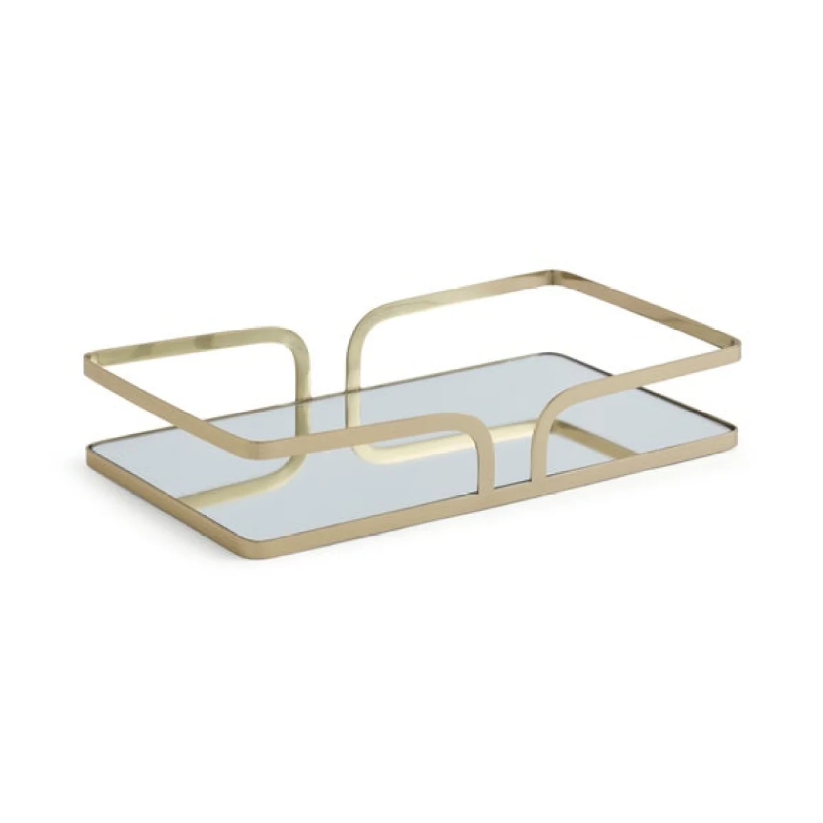 Gold Rectangular Mirrored Tray – image 3