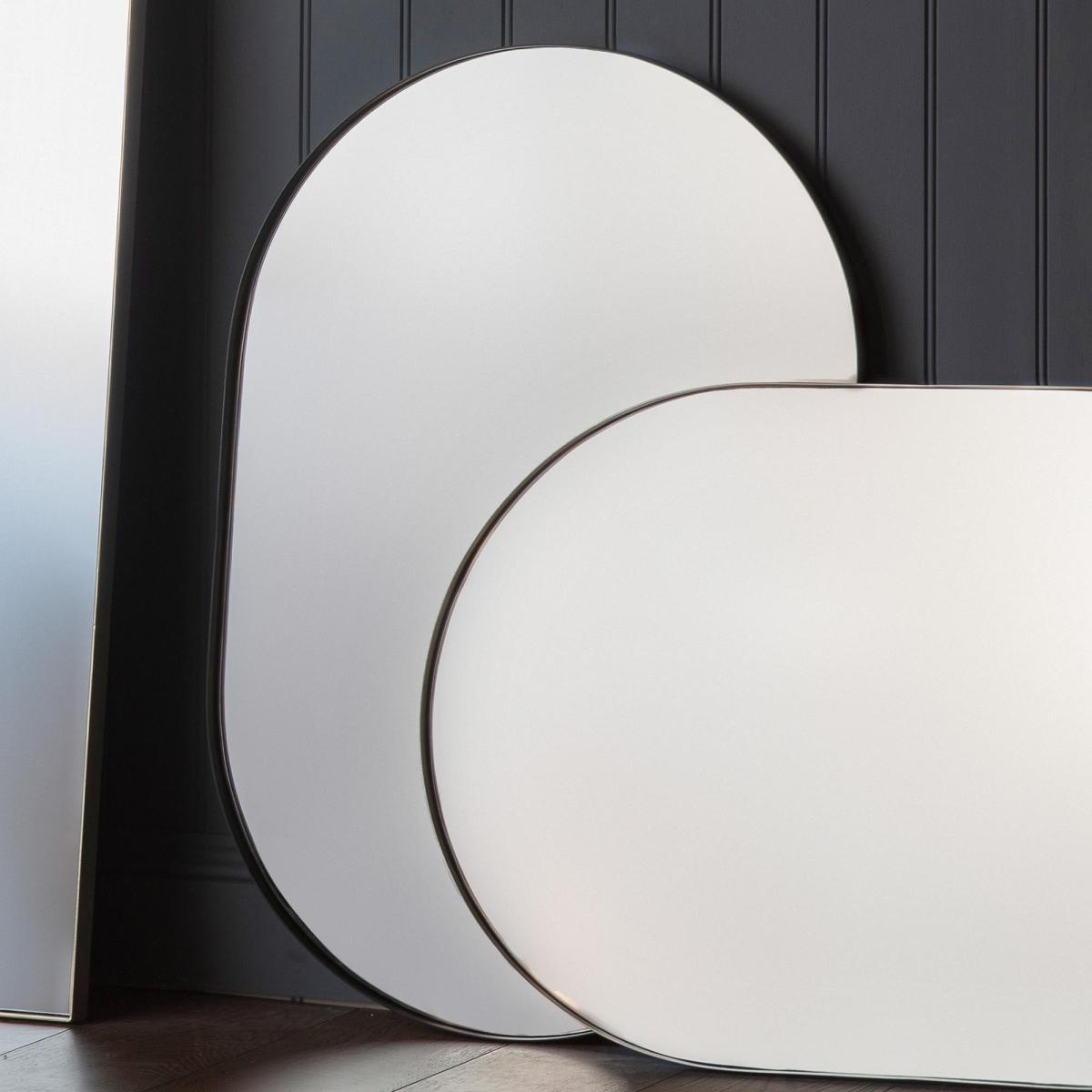 Huntly Elipse Oval Wall Mirror Black – image 2