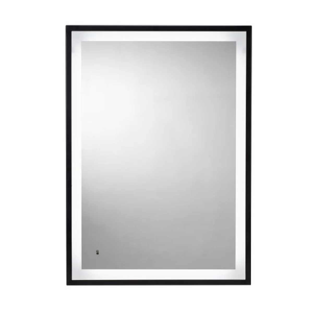 Burley Rectangle Framed LED Mirror, Black 50x70cm Black – image 2