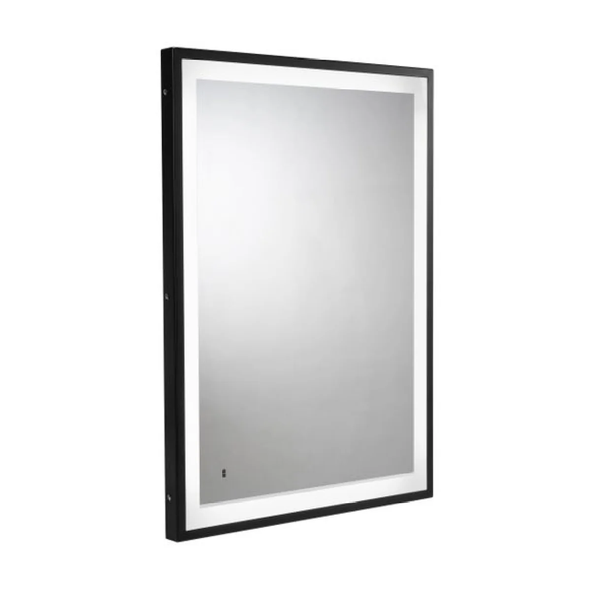 Burley Rectangle Framed LED Mirror, Black 50x70cm Black – image 3