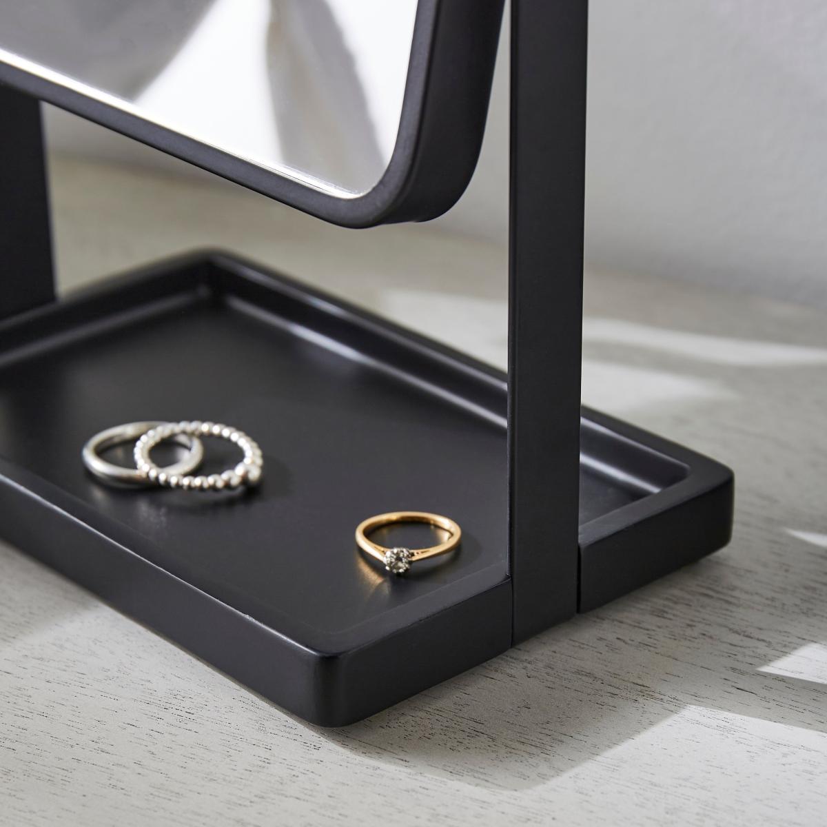 Freestanding Square Dressing Table Mirror with Tray – image 2