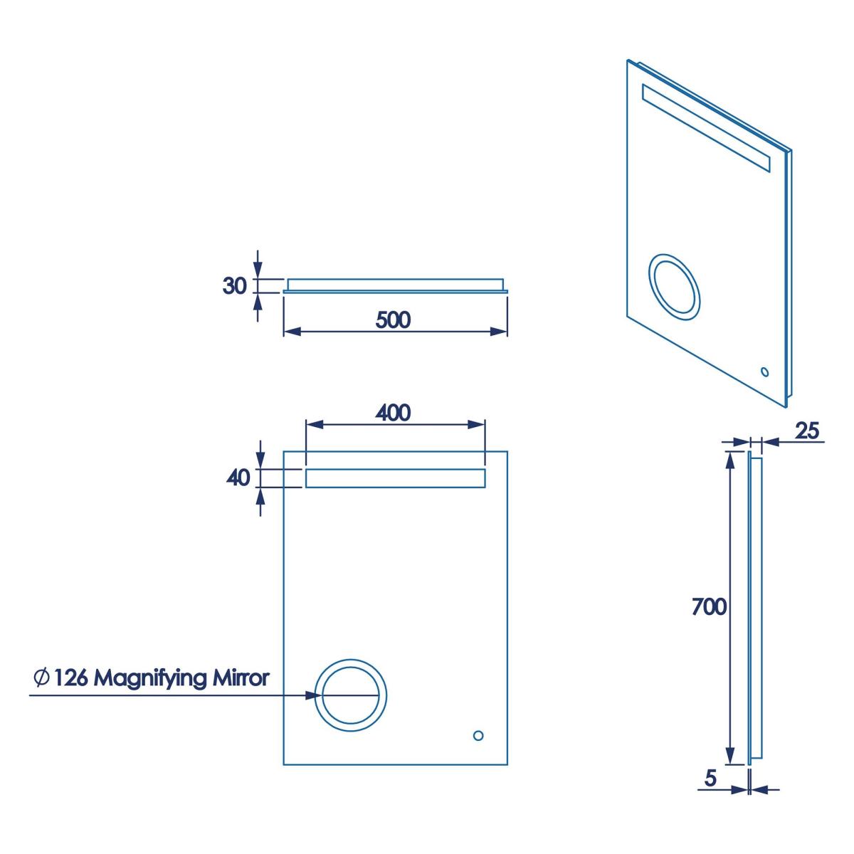 Croydex Halington LED Wall Mirror Clear – image 5