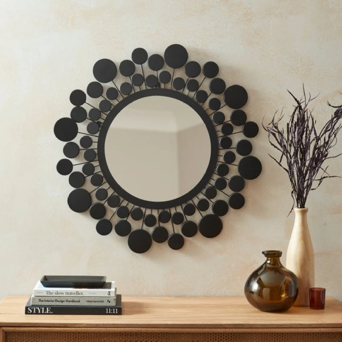 Amazonica Circles Round Indoor and Outdoor Mirror Black – image 2
