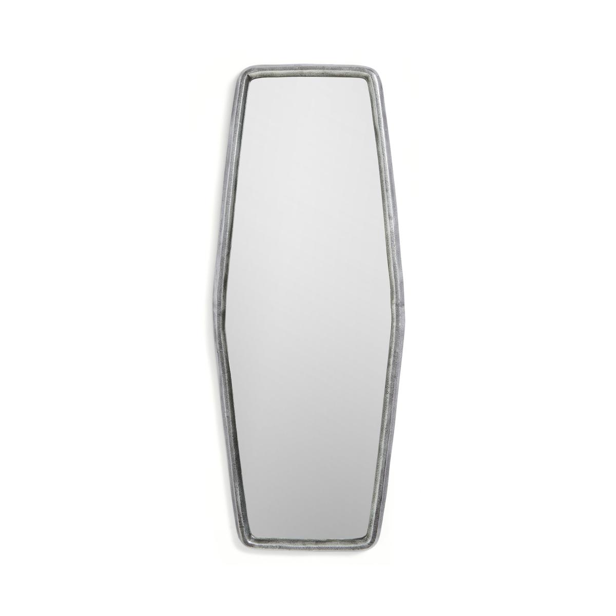 Pewter Metal Full Length Wall Mirror Grey – image 4